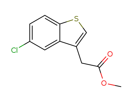 Molecular Structure of 95834-67-6 (METHYL 2-(5-CHLOROBENZO[B]THIOPHEN-3-YL)ACETATE)