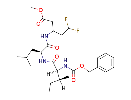 Molecular Structure of 438202-65-4 (3-[(S)-2-((2S,3S)-2-Benzyloxycarbonylamino-3-methyl-pentanoylamino)-4-methyl-pentanoylamino]-5,5-difluoro-pentanoic acid methyl ester)