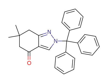 4H-Indazol-4-one, 2,5,6,7-tetrahydro-6,6-dimethyl-2-(triphenylmethyl)-