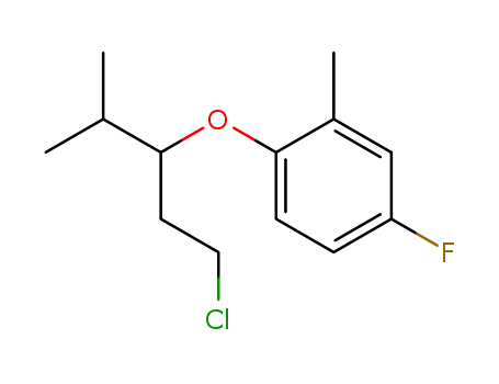 Molecular Structure of 847833-04-9 (Benzene, 1-[1-(2-chloroethyl)-2-methylpropoxy]-4-fluoro-2-methyl-)