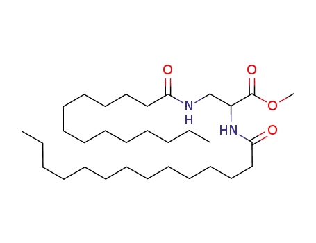 Molecular Structure of 108861-05-8 (Alanine, N-(1-oxotetradecyl)-3-[(1-oxotetradecyl)amino]-, methyl ester)
