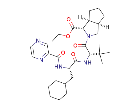 (1S,3aR,6aS)-2-((S)-2-{(S)-3-Cyclohexyl-2-[(pyrazine-2-carbonyl)-amino]-propionylamino}-3,3-dimethyl-butyryl)-octahydro-cyclopenta[c]pyrrole-1-carboxylic acid ethyl ester