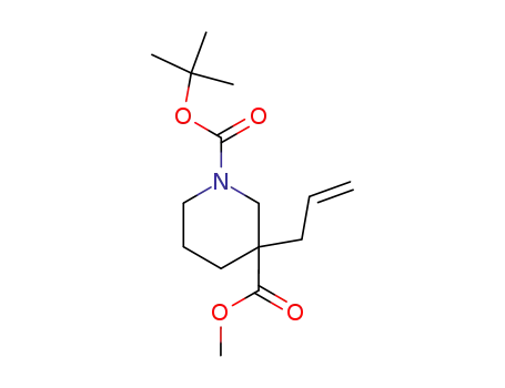 Molecular Structure of 1349644-17-2 (Methyl 1-Boc-3-allylpiperidine-3-carboxylate)