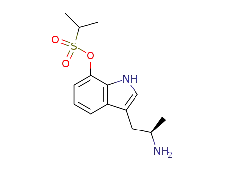 Molecular Structure of 820216-41-9 (2-Propanesulfonic acid, 3-[(2R)-2-aminopropyl]-1H-indol-7-yl ester)