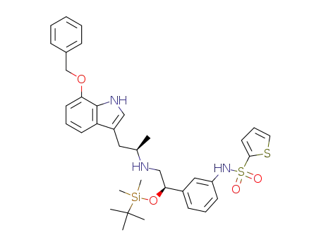 2-Thiophenesulfonamide,
N-[3-[(1R)-1-[[(1,1-dimethylethyl)dimethylsilyl]oxy]-2-[[(1R)-1-methyl-2-[7
-(phenylmethoxy)-1H-indol-3-yl]ethyl]amino]ethyl]phenyl]-