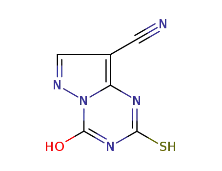 Molecular Structure of 948575-58-4 (4-hydroxy-2-sulfanylpyrazolo[1,5-a][1,3,5]triazine-8-carbonitrile)