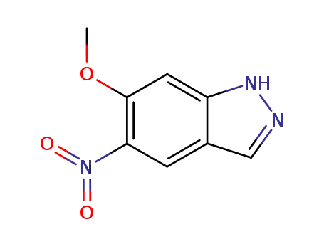 Molecular Structure of 152626-75-0 (6-METHOXY-5-NITRO (1H)INDAZOLE)