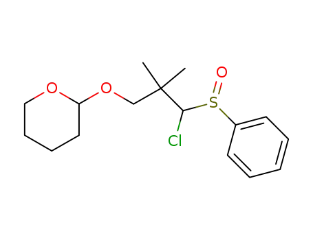 Molecular Structure of 845646-12-0 (2H-Pyran, 2-[3-chloro-2,2-dimethyl-3-(phenylsulfinyl)propoxy]tetrahydro-)
