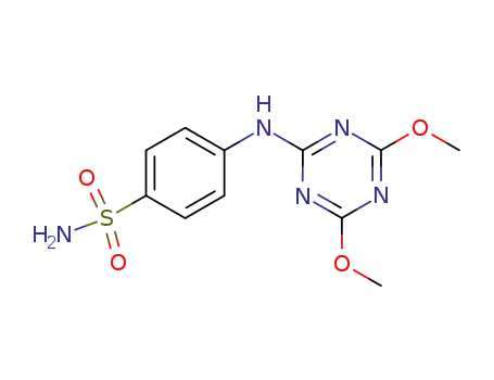 Molecular Structure of 109099-51-6 (<i>N</i>-(4,6-dimethoxy-[1,3,5]triazin-2-ylamino)-benzenesulfonamide)