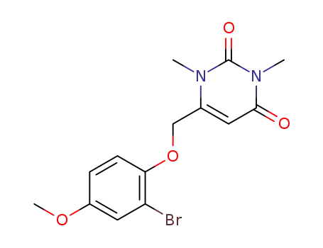 Molecular Structure of 769923-10-6 (6-(2'-bromo-4'-methoxyphenoxymethyl)-1,3-dimethyl-1H-pyrimidine-2,4-dione)