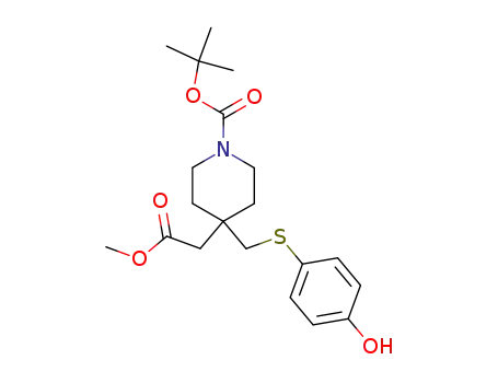 4-(4-hydroxy-phenylsulfanylmethyl)-4-methoxycarbonylmethyl-piperidine-1-carboxylic acid <i>tert</i>-butyl ester