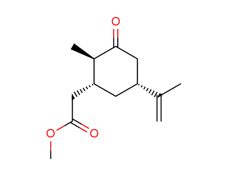 Molecular Structure of 95873-42-0 (methyl 2-methyl-5-(1-methylvinyl)-3-oxocyclohexaneacetate)