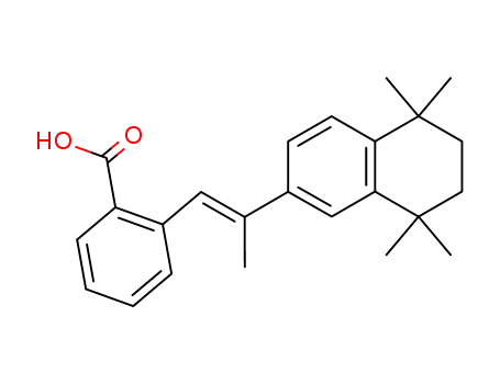 Molecular Structure of 112642-02-1 (2-[(E)-2-(5,5,8,8-Tetramethyl-5,6,7,8-tetrahydronaphthalen-2-yl)-1-propenyl]benzoic acid)