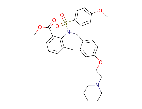 2-{(4-methoxy-benzenesulfonyl)-[4-(2-piperidin-1-yl-ethoxy)-benzyl]-amino}-3-methyl-benzoic acid methyl ester