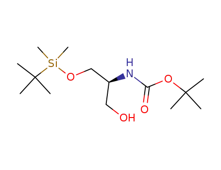 Molecular Structure of 185692-85-7 ([(1S)-2-[[(tert-Butyl)diMethylsilyl]oxy]-1-(hydroxyMethyl)ethyl]-carbaMic Acid tert-Butyl Ester)