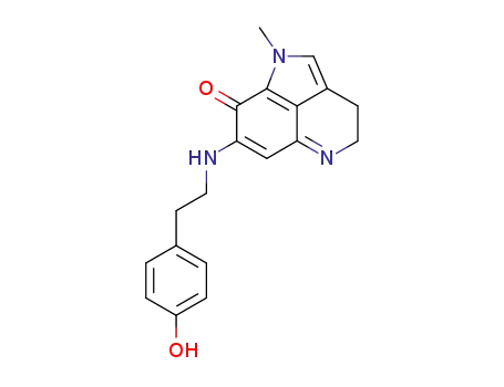 Molecular Structure of 174232-36-1 (7-{[2-(4-hydroxyphenyl)ethyl]amino}-1-methyl-3,4-dihydropyrrolo[4,3,2-de]quinolin-8(1H)-one)