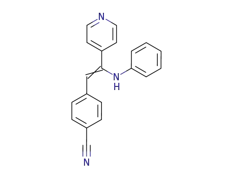 Molecular Structure of 114443-89-9 (Benzonitrile, 4-[2-(phenylamino)-2-(4-pyridinyl)ethenyl]-)