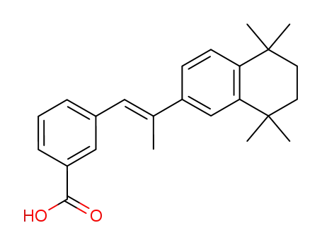 Molecular Structure of 89315-17-3 (3-[(E)-2-(5,5,8,8-Tetramethyl-5,6,7,8-tetrahydronaphthalen-2-yl)-1-propenyl]benzoic acid)