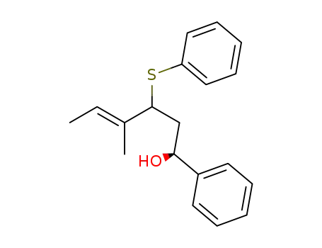 Molecular Structure of 203174-47-4 ((E)-(S)-4-Methyl-1-phenyl-3-phenylsulfanyl-hex-4-en-1-ol)