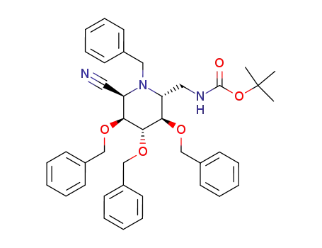 ((2R,3R,4S,5S,6R)-1-Benzyl-3,4,5-tris-benzyloxy-6-cyano-piperidin-2-ylmethyl)-carbamic acid tert-butyl ester