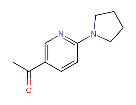 Molecular Structure of 265107-45-7 (1-(6-(pyrrolidin-1-yl)pyridin-3-yl)ethanone)