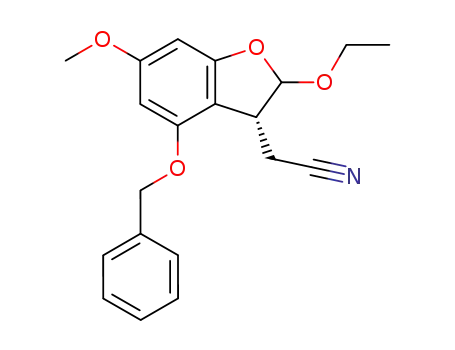 ((R)-4-Benzyloxy-2-ethoxy-6-methoxy-2,3-dihydro-benzofuran-3-yl)-acetonitrile