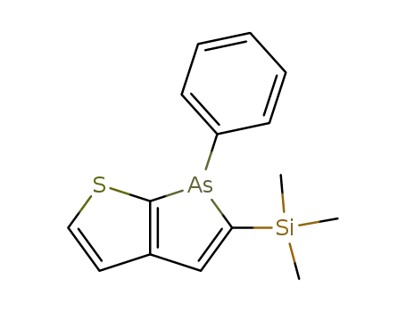Molecular Structure of 198489-54-2 (6-Phenyl-5-trimethylsilanyl-6H-1-thia-6-arsa-pentalene)