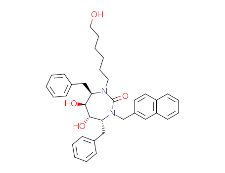 2H-1,3-Diazepin-2-one,hexahydro-5,6-dihydroxy-1-(6-hydroxyhexyl)-3-(2-naphthalenylmethyl)-4,7-bis(phenylmethyl)-,[4R-(4a,5a,6b,7b)]- (9CI)