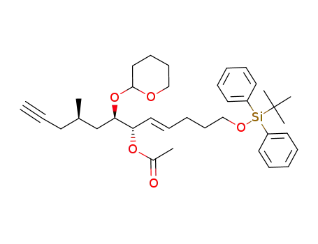 Acetic acid (1S,2R,4R)-1-[(E)-5-(tert-butyl-diphenyl-silanyloxy)-pent-1-enyl]-4-methyl-2-(tetrahydro-pyran-2-yloxy)-hept-6-ynyl ester