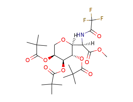 2,2-Dimethyl-propionic acid (2S,3S,4S,5S)-4,5-bis-(2,2-dimethyl-propionyloxy)-2-[(R)-methoxycarbonyl-(2,2,2-trifluoro-acetylamino)-methyl]-tetrahydro-pyran-3-yl ester