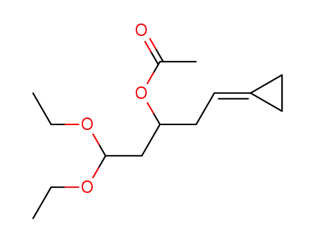 acetic acid 1-(2-cyclopropylidene-ethyl)-3,3-diethoxy-propyl ester