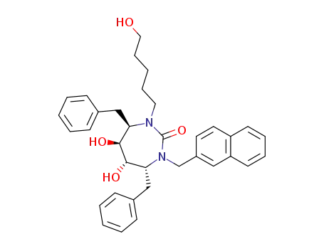 2H-1,3-Diazepin-2-one, hexahydro-5,6-dihydroxy-1-(5-hydroxypentyl)-3-(2-naphthalenylmethyl)-4,7-bis(phenylmethyl)-, (4R,5S,6S,7R)-