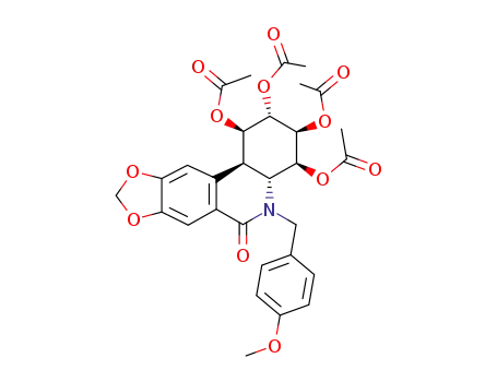 Acetic acid (1R,2S,3S,4S,4aR,11bR)-2,3,4-triacetoxy-5-(4-methoxy-benzyl)-6-oxo-1,2,3,4,4a,5,6,11b-octahydro-[1,3]dioxolo[4,5-j]phenanthridin-1-yl ester
