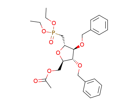 Acetic acid (2R,3R,4S,5S)-3,4-bis-benzyloxy-5-(diethoxy-phosphorylmethyl)-tetrahydro-furan-2-ylmethyl ester