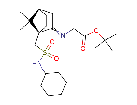 Molecular Structure of 195257-35-3 ([(1S,4R)-1-Cyclohexylsulfamoylmethyl-7,7-dimethyl-bicyclo[2.2.1]hept-(2E)-ylideneamino]-acetic acid tert-butyl ester)