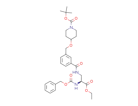 Molecular Structure of 169605-07-6 (4-[3-((S)-2-Benzyloxycarbonylamino-2-ethoxycarbonyl-ethylcarbamoyl)-benzyloxy]-piperidine-1-carboxylic acid tert-butyl ester)