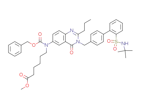 6-{Benzyloxycarbonyl-[3-(2'-tert-butylsulfamoyl-biphenyl-4-ylmethyl)-4-oxo-2-propyl-3,4-dihydro-quinazolin-6-yl]-amino}-hexanoic acid methyl ester