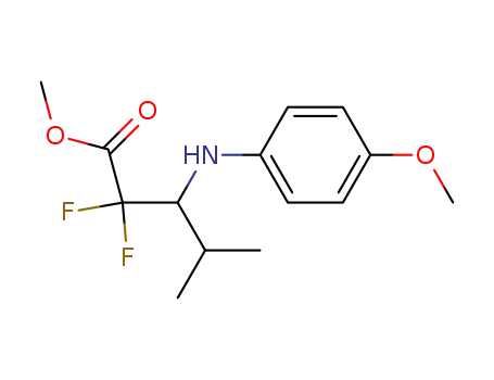 2,2-difluoro-3-(4-methoxy-phenylamino)-4-methyl-pentanoic acid methyl ester