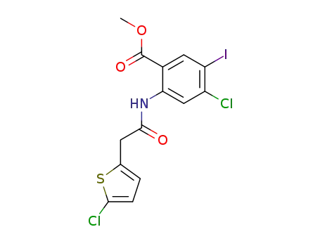 4-chloro-2-[2-(5-chlorothiophen-2-yl)-acetylamino]-5-iodo-benzoic acid methyl ester