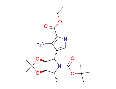 Molecular Structure of 222631-39-2 (5H-1,3-Dioxolo4,5-cpyrrole-5-carboxylic acid, 4-4-amino-5-(ethoxycarbonyl)-1H-pyrrol-3-yltetrahydro-2,2,6-trimethyl-, 1,1-dimethylethyl ester, (3aS,4S,6R,6aR)-)