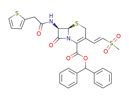 (6R,7R)-3-((E)-2-Methanesulfonyl-vinyl)-8-oxo-7-(2-thiophen-2-yl-acetylamino)-5-thia-1-aza-bicyclo[4.2.0]oct-2-ene-2-carboxylic acid benzhydryl ester