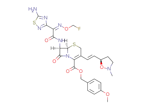(6R,7R)-7-{2-(5-Amino-[1,2,4]thiadiazol-3-yl)-2-[(Z)-fluoromethoxyimino]-acetylamino}-3-[(E)-2-((R)-2-methyl-isoxazolidin-5-yl)-vinyl]-8-oxo-5-thia-1-aza-bicyclo[4.2.0]oct-2-ene-2-carboxylic acid 4-methoxy-benzyl ester