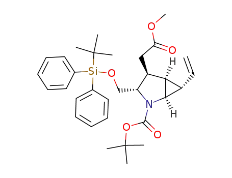 (1R,3S,4S,5S,6S)-3-(tert-Butyl-diphenyl-silanyloxymethyl)-4-methoxycarbonylmethyl-6-vinyl-2-aza-bicyclo[3.1.0]hexane-2-carboxylic acid tert-butyl ester