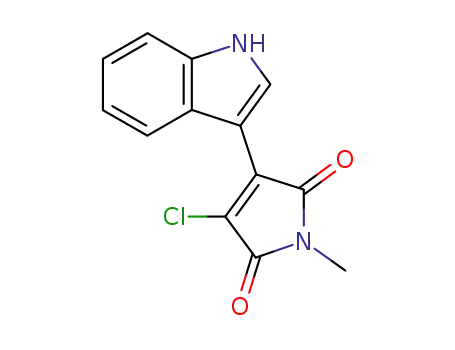 Molecular Structure of 174574-69-7 (3-chloro-4-(1H-indol-3-yl)-1-methyl-1H-pyrrole-2,5-dione)