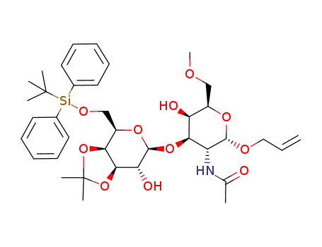 N-{(2S,3R,4R,5R,6R)-2-Allyloxy-4-[(3aS,4R,6R,7R,7aR)-4-(tert-butyl-diphenyl-silanyloxymethyl)-7-hydroxy-2,2-dimethyl-tetrahydro-[1,3]dioxolo[4,5-c]pyran-6-yloxy]-5-hydroxy-6-methoxymethyl-tetrahydro-pyran-3-yl}-acetamide