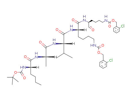 {(S)-5-[(S)-2-{(S)-2-[(S)-2-((S)-2-tert-Butoxycarbonylamino-hexanoylamino)-propionylamino]-3-methyl-butyrylamino}-6-(2-chloro-benzyloxycarbonylamino)-hexanoylamino]-6-oxo-hexyl}-carbamic acid 2-chloro-benzyl ester