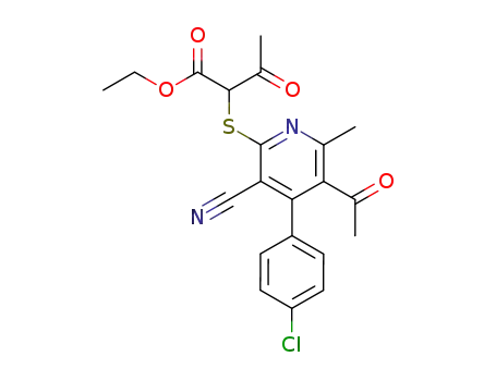 2-[5-acetyl-4-(4-chloro-phenyl)-3-cyano-6-methyl-pyridin-2-ylsulfanyl]-3-oxo-butyric acid ethyl ester