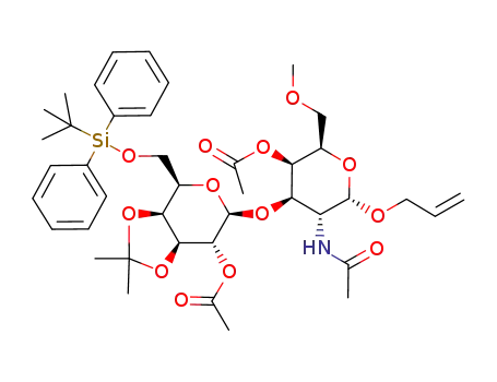 allyl O-(2-O-acetyl-6-O-tert-butyldiphenylsilyl-3,4-O-isopropylidene-β-D-galactopyranosyl)-(1<*>3)-2-acetamido-4-O-acetyl-2-deoxy-6-O-methyl-α-D-galactopyranoside