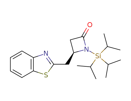 Molecular Structure of 250135-80-9 ((4R)-4-[(benzothiazol-2-yl)methyl]-1-(triisopropylsilanyl)azetidin-2-one)