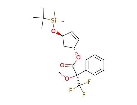 Molecular Structure of 61305-30-4 ((R)-3,3,3-Trifluoro-2-methoxy-2-phenyl-propionic acid (1R,4R)-4-(tert-butyl-dimethyl-silanyloxy)-cyclopent-2-enyl ester)